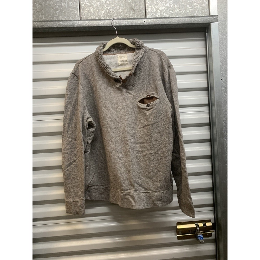 Billy Reid Cowl Neck Pullover Knit Sweater Mens Brown Cotton XLarge